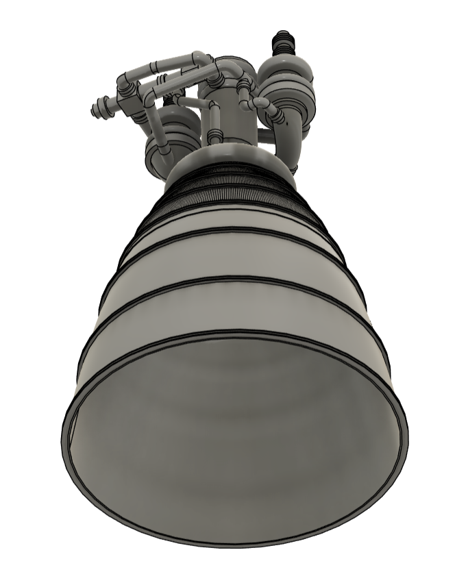 Liquid rocket engine - detailed view